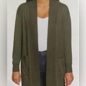 Gloria Vanderbilt Womens Open Front Green Cardigan Relaxed Fit Pockets  XL, XXL